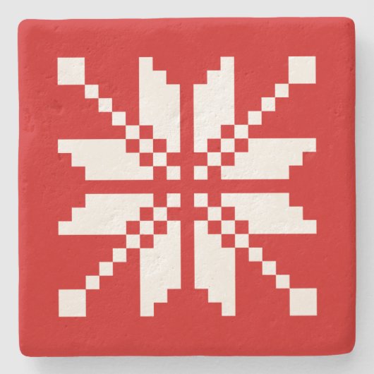 Xmas Snowflake-kerstpatroon Stenen Onderzetter (Voorkant)