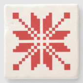 Xmas Snowflake-kerstpatroon Stenen Onderzetter (Voorkant)