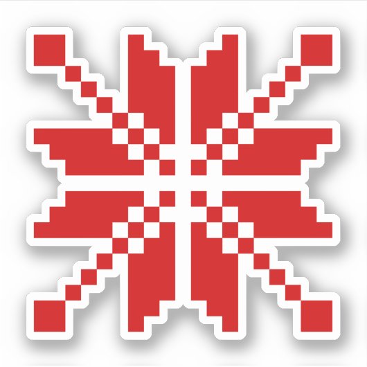 Xmas Snowflake-kerstpatroon Sticker (Voorkant)
