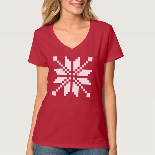 Xmas Snowflake-kerstpatroon T-shirt (Voorkant)