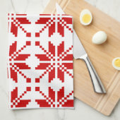 Xmas Snowflake-kerstpatroon Theedoek (Quarter Fold)