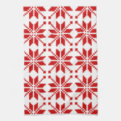 Xmas Snowflake-kerstpatroon Theedoek (Verticaal)