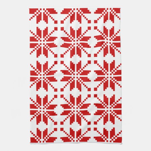 Xmas Snowflake-kerstpatroon Theedoek (Verticaal)