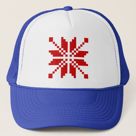 Xmas Snowflake-kerstpatroon Trucker Pet (Voorkant)