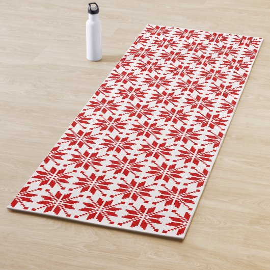 Xmas Snowflake-kerstpatroon Yogamat (In situ)