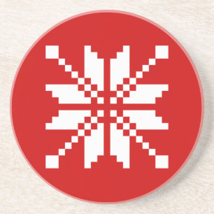 Xmas Snowflake-kerstpatroon Zandsteen Onderzetter
