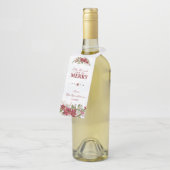 Xmas Snowflakes Poinsettia Eet Drink en wees vroli Flessenhanger (Schuin)