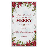 Xmas Snowflakes Poinsettia Eet Drink & wees vrolij Klein Cadeauzakje (Achterkant)