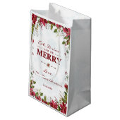 Xmas Snowflakes Poinsettia Eet Drink & wees vrolij Klein Cadeauzakje (Achterkant Gekanteld)