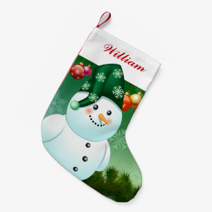 Xmas Snowman met groen Pet Kleine Kerstsok