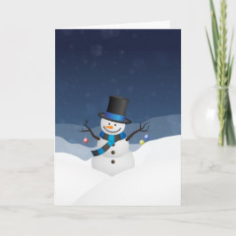 Xmas Snowy Snowman Feestdagen Kaart