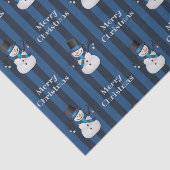 Xmas Snowy Vertical Striped Snowman Tissuepapier (Detail)