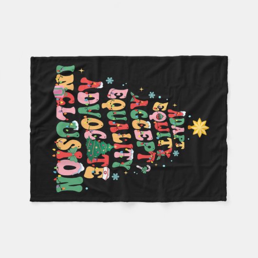 Xmas Speciaal Onderwijs Leraar Grappige Speedleraa Fleece Deken (Voorkant (Horizontaal))