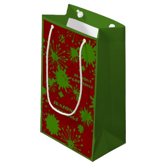 Xmas Splash Gift Bag Klein Cadeauzakje (Voorkant Gekanteld)