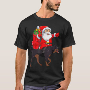 Xmas Squad Grappig Santa Riding Rottweiler Hond Ch T-shirt