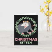 Xmas Ssum Kitten - Creepy Cute Pastel Goth Christm Kaart (Gele Bloem)