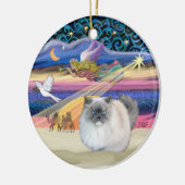 Xmas Star - Blauwe rook Himalaya kat Keramisch Ornament (Links)