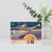 Xmas Star - Bruine en Oranje Tabby katten (twee) Feestdagenkaart (Staand voorkant)