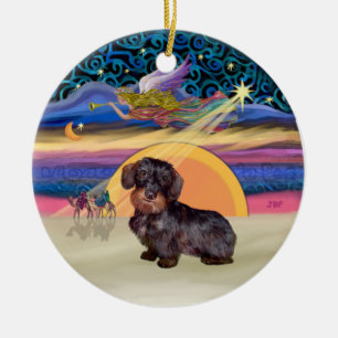 Xmas Star - Draadhaar teckel Keramisch Ornament