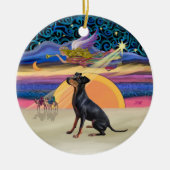 Xmas Star - Manchester Terrier Keramisch Ornament (Voorkant)