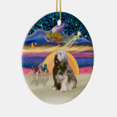 Xmas Star - Poolse Lowland Sheepdog 10 Keramisch Ornament (Rechts)