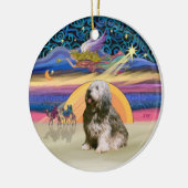 Xmas Star - Poolse Lowland Sheepdog 10 Keramisch Ornament (Links)