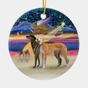 Xmas Star - Twee Windhonden Keramisch Ornament