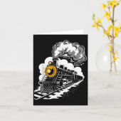 Xmas Stoommachine Train Conductor Mannen Boys Kaart (Gele Bloem)