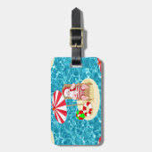xmas strand santa claus bagagelabel (Voorkant verticaal)