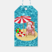 xmas strand santa claus cadeaulabel (Voorkant)