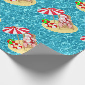 xmas strand santa claus cadeaupapier (Hoek)