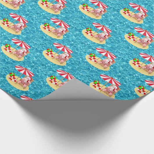 xmas strand santa claus cadeaupapier (Hoek)