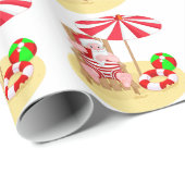 xmas strand santa claus cadeaupapier (Rol Hoek)