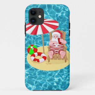 xmas strand santa claus Case-Mate iPhone case