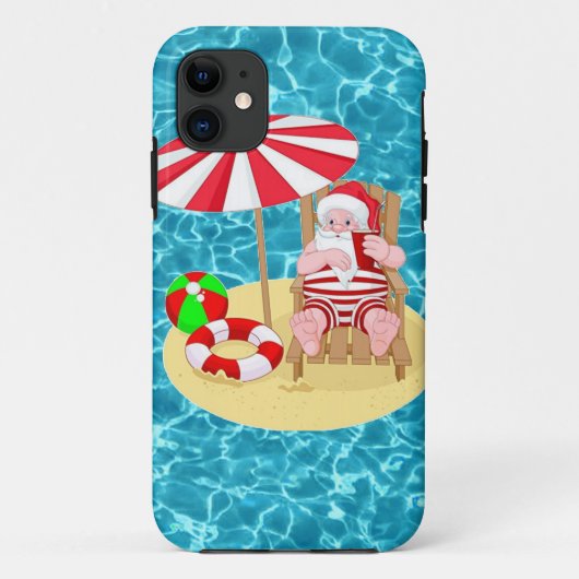 xmas strand santa claus Case-Mate iPhone case (Achterkant)