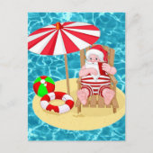 xmas strand santa claus feestdagenkaart (Voorkant)