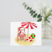 xmas strand santa claus feestdagenkaart (Staand voorkant)
