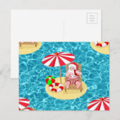 xmas strand santa claus feestdagenkaart (Voorkant / Achterkant)