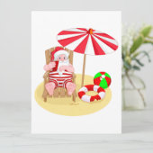 xmas strand santa claus feestdagenkaart (Staand voorkant)
