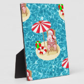 xmas strand santa claus fotoplaat (Zijkant)