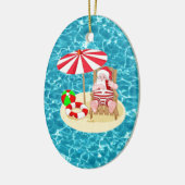 xmas strand santa claus keramisch ornament (Links)