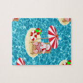 xmas strand santa claus legpuzzel (Horizontaal)