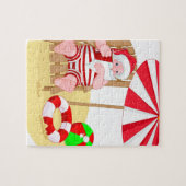 xmas strand santa claus legpuzzel (Horizontaal)