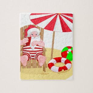 xmas strand santa claus legpuzzel