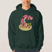 xmas strand santa claus mannen overdekt sweatshirt (Voorkant)