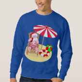 xmas strand santa claus mannen sweatshirt (Voorkant)
