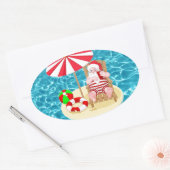 xmas strand santa claus ovale sticker (Envelop)