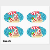 xmas strand santa claus ovale sticker (Vel)