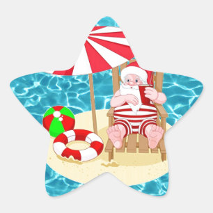 xmas strand santa claus ster sticker