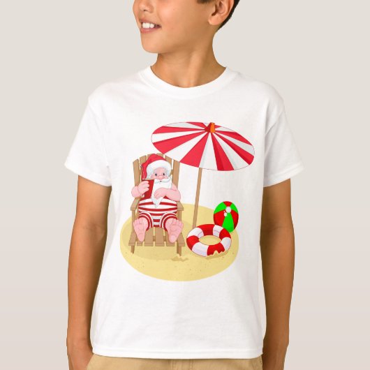 xmas strand santa claus t-shirt (Voorkant)
